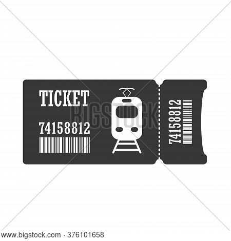 Ticket For An Electric Train Or Tram. Simple Vector Icon Isolated On A White Background For Websites