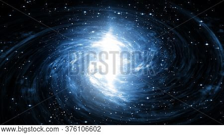 Spiral Galaxy In Deep Spcae, 3d Illustration