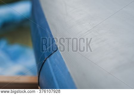 A Damaged Supboard Close-up, Scratches On Pvc,