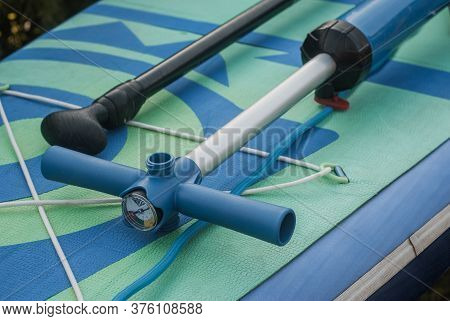Inflatable Supboard Close-up, Pump And Paddle Included.