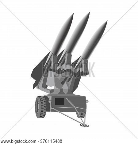 Missile Is Launched By Launcher By Army Vector Illustration