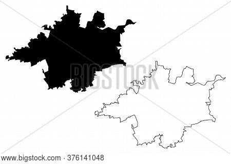 Morelia City (united Mexican States, Mexico, Michoacan State) Map Vector Illustration, Scribble Sket