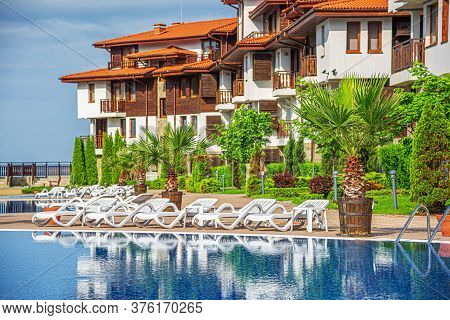 Sozopol, Bulgaria - May 6: Hotel Saint Thomas On The Black Sea Coast On May 6, 2016 In Sozopol, Bulg