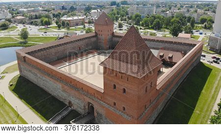 Aerial View Of Lida Castle. The City Of Lida. Belarus.