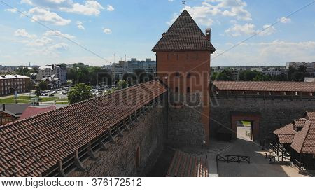 Aerial View Of Lida Castle. The City Of Lida. Belarus.