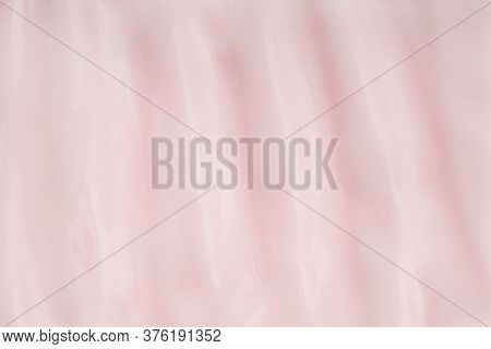Face Cream Thick Texture. Pink Cleanser Foam. Skin Care Creamy Beauty Product Sample. Natural Cosmet