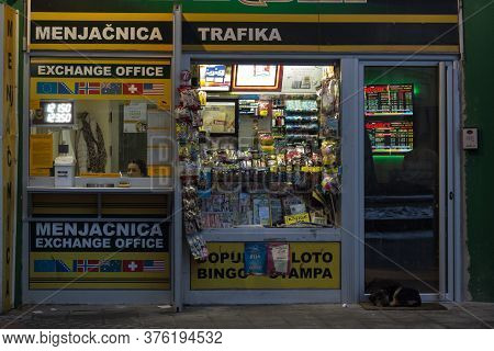 Belgrade, Serbia - January 24, 2016: Serbian Exchange Office, Called Menjacnica, Next To A Trafika K