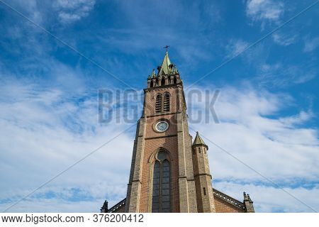 Seoul,south Korea-september 2019: Famous Historical Tourist Attraction, Myeongdong Cathedral Catholi