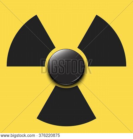 Radiaction Symbol With Hockey Puck. Caution Radioactive Danger Sign. Hockey Quarantined. Cancellatio