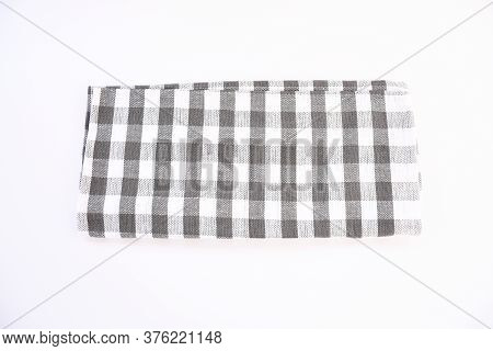 Top View New Kitchen Towels In Black Gray Strip And White Color Simple Pattern In Differnet Style On