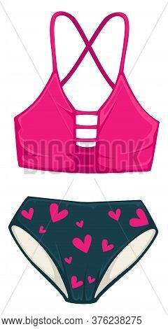 Bathing Suit With High Waist Panties, Summer Fashion