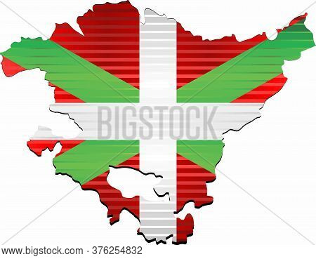 Shiny Grunge Map Of The Basque - Illustration, 
Three Dimensional Map Of Basque