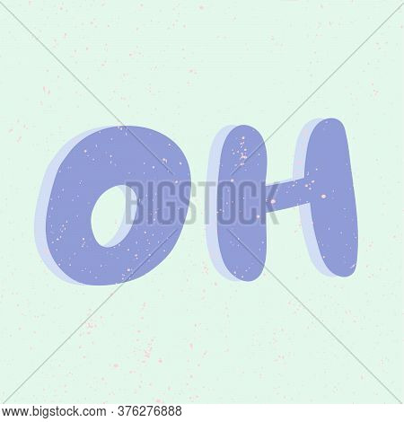 Oh. Sticker For Social Media Content. Vector Hand Drawn Illustration Design.