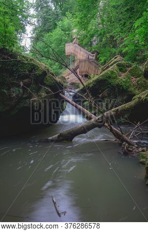 Waterfalls In Mullerthal Luxemburg, Forest And Waterfalls