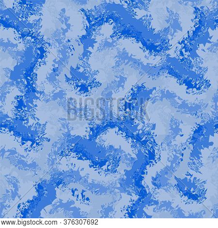Seamless Grunge Wavy Zigzag  Rough Pattern For Web Design In Blue Colors For Web Design