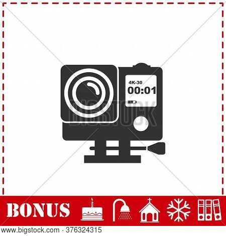 Action Camera Icon Flat. Simple Vector Symbol And Bonus Icon