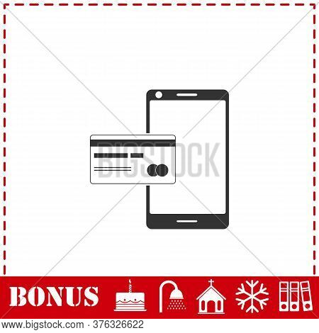 Mobile Payment Icon Flat. Simple Vector Symbol And Bonus Icon