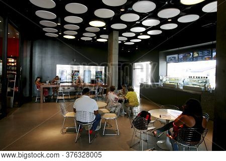 Salvador, Bahia / Brazil - December 4, 2014: View Of Espaco Glauber Rocha Foyer In The City Of Salva