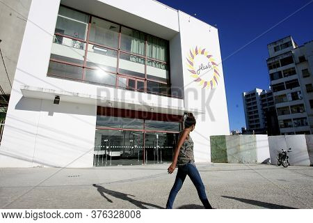 Salvador, Bahia / Brazil - December 4, 2014: Facade Of Espaco Glauber Rocha In The City Of Salvador.