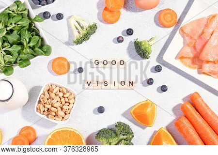 Foods That Help Maintain Eyes Healthy, Supplements For Keeping Good Vision, Vitamins For Eyes. Assor