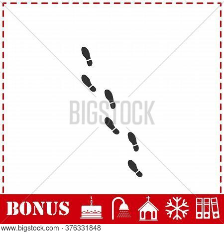 Bootprints Icon Flat. Simple Vector Symbol And Bonus Icon