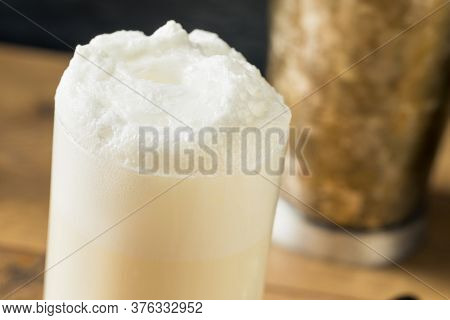 Homemade Frothy Ramos Gin Fizz Cocktail
