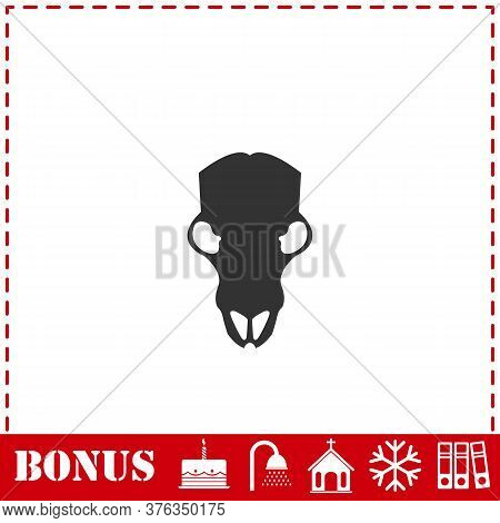 Cow Skull Icon Flat. Simple Vector Symbol And Bonus Icon