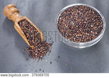 Black Quinoa Seeds - Chenopodium Petiolare. Text Space