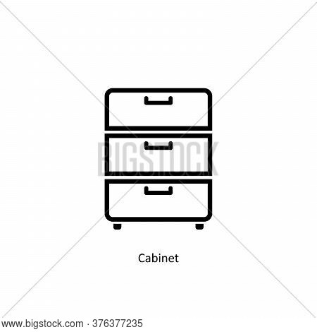 Simple Line Cabinet Icon Isolated On White Background From Work Office Supply Collection. Cabinet Ic