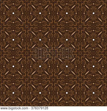 Beautiful Flower Motifs On Parang Batik With Dark Brown Color Design