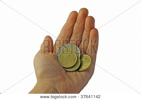 Hand Of A Young Girl Who Is Holding Money