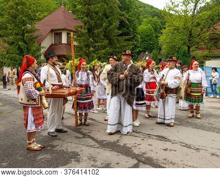 Voevodyno, Ukraine - July 7, 2020: Performance Of Traditional Ukrainian Choir During Slavic Celebrat