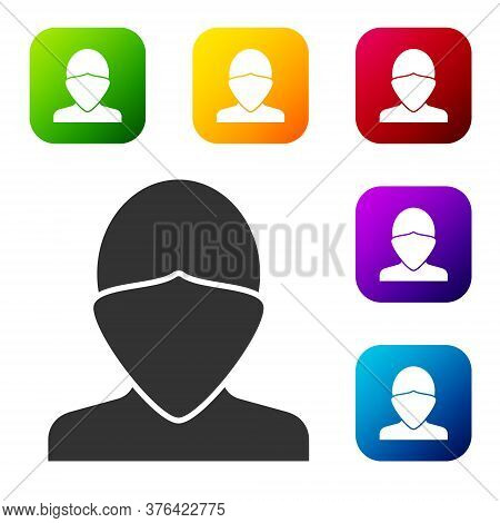 Black Vandal Icon Isolated On White Background. Set Icons In Color Square Buttons. Vector