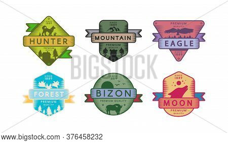 Collection Badges Animals And Nature Set Logo