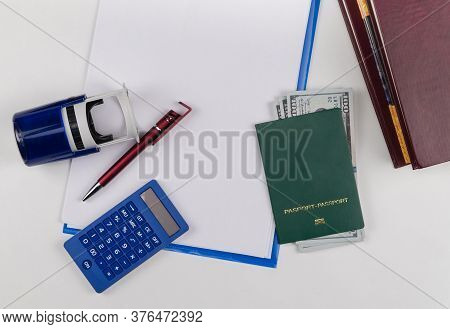 Green Passport With The Money