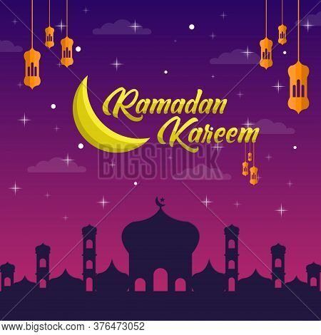 Vector Illustration,banner Or Poster Of Islamic Holiday Ramadan Kareem. Islamic Holiday Ramadan Kare