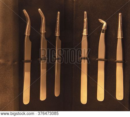 Good Tool For Artificial Eyelashes On Black Background