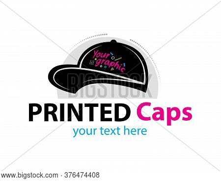 Abstract Modern Colored Vector Logo Template Of Printable Cap. For Typography, Print, Corporate Iden