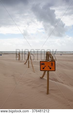 The Beach In Hargen Aan Zee In Netherlands Without Foreign Tourists After The Coronavirus Pandemic.