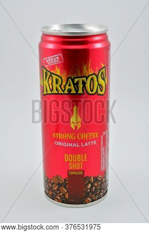 Quezon City, Ph - July 8 - Kratos Strong Coffee Original Latte Double Shot Espresso Can On July 8, 2