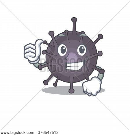 Salmonella Cartoon Picture Design Showing Ok Finger Pose