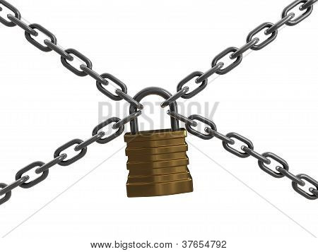 Padlock mit Ketten (inkl. Beschneidungspfad)