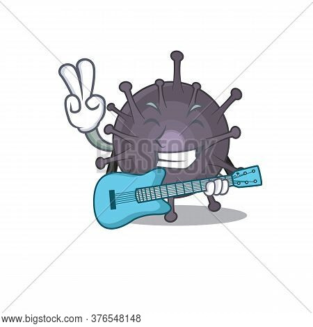 Salmonella Musician Cartoon Design Playing A Guitar