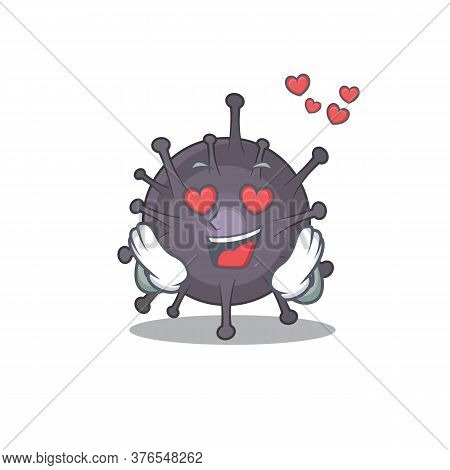 A Passionate Salmonella Cartoon Mascot Concept Has A Falling In Love Eyes