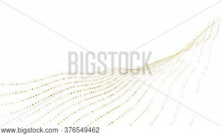 Stylish Golden Dots Wave Lines Background Design