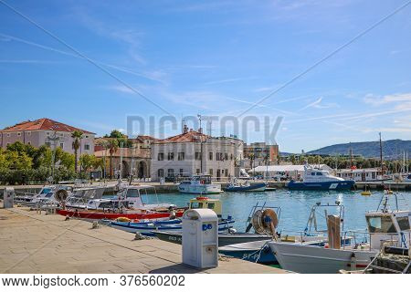 Koper, Slovenia, September 26, 2019: Embankment In The City Of Koper