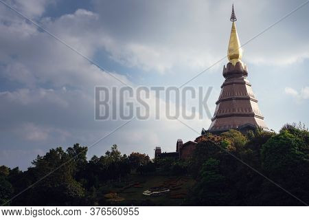 Landscape Of Pagoda At The Inthanon Mountain At Sunny Day
