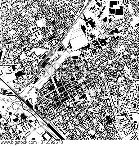Map Of The City Of Reims, Marne, Grand Est, France