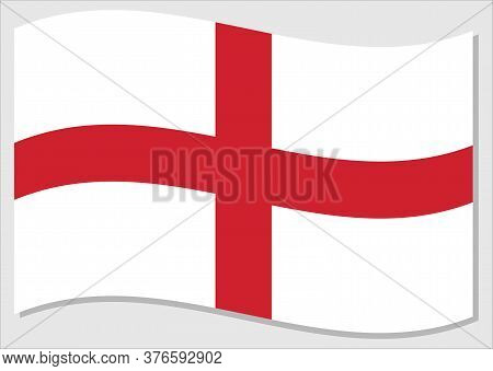 Waving Flag Of England Vector Graphic. Waving English Flag Illustration. England Country Flag Wavin 