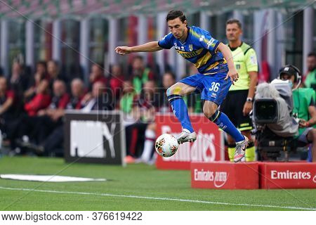 Milano, (italy). 15th July 2020. Italian Serie A. Ac Milan Vs Parma Calcio . Matteo Darmian  Of Parm
